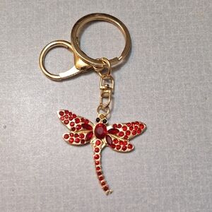 Red Dragonfly Keychain Bag Charm